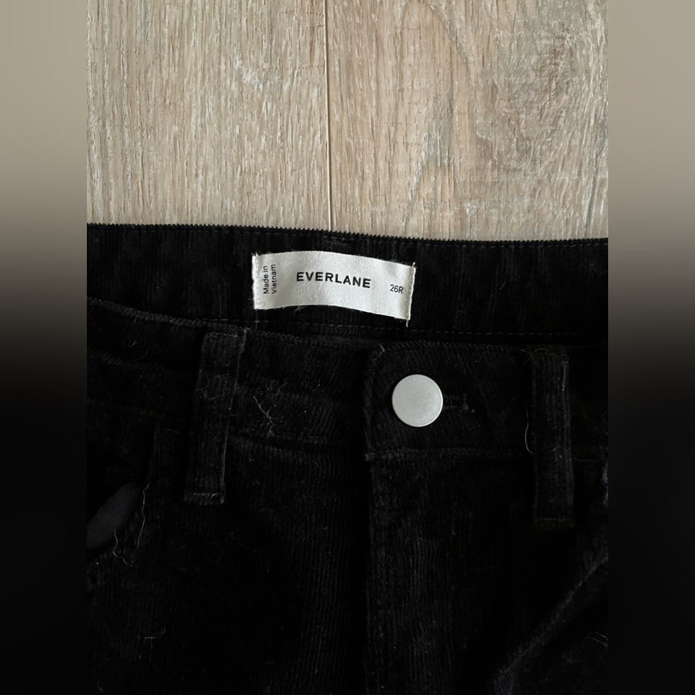 Everlane Women's Mid-Way Corduroy Cotton Pants Black - Size 26 - Picture 6 of 10